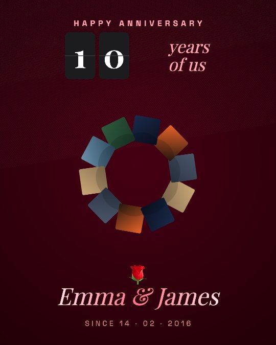 Anniversary video template preview