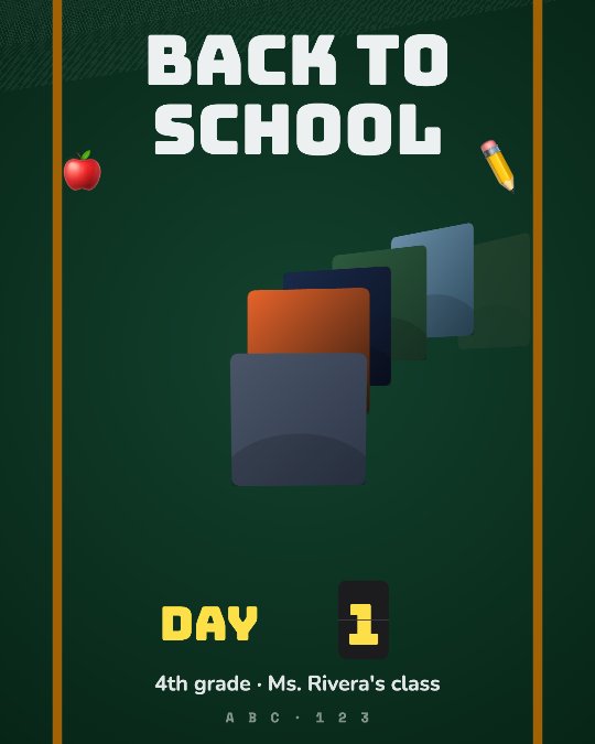 Back to School video template preview