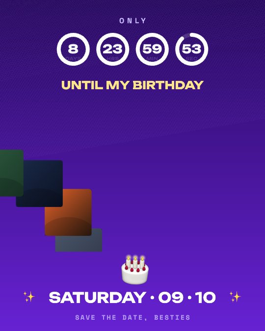 Birthday Countdown video template preview