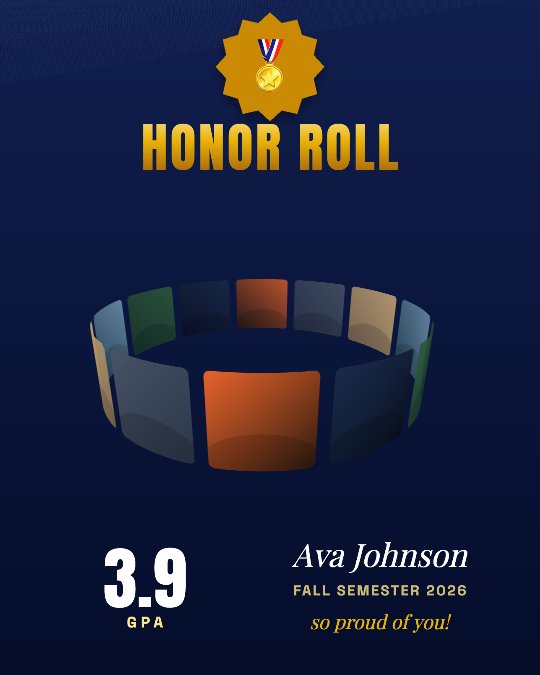 Honor Roll video template preview