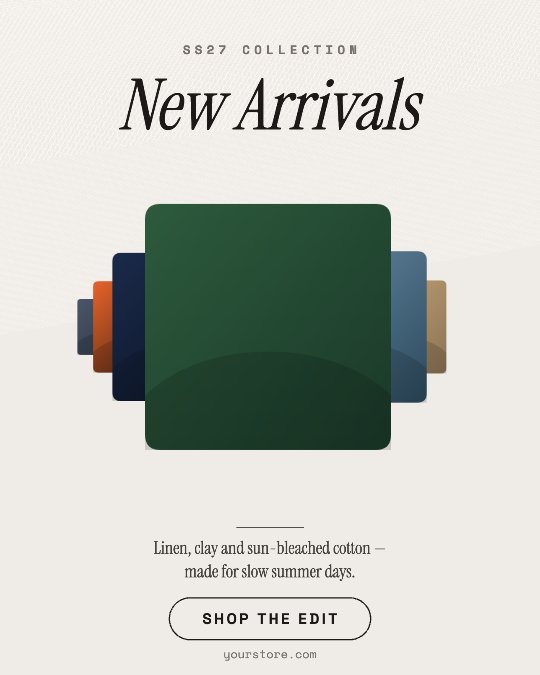 New Arrivals video template preview