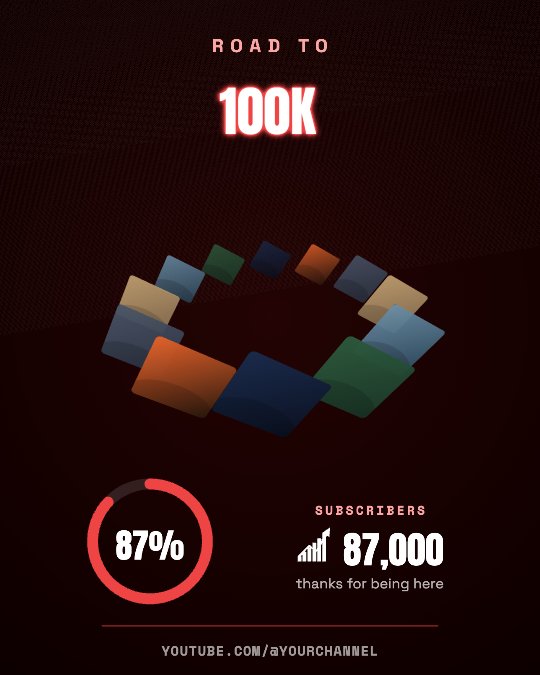 Road to 100K video template preview